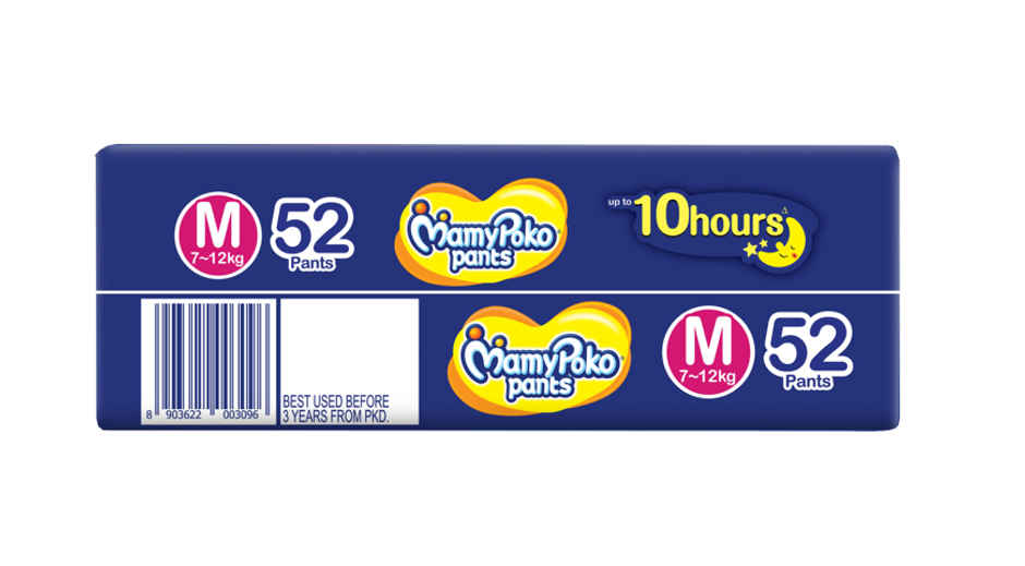 Mamypoko Standard All Night Baby Diapers | Pant Style | M | 48 pcs